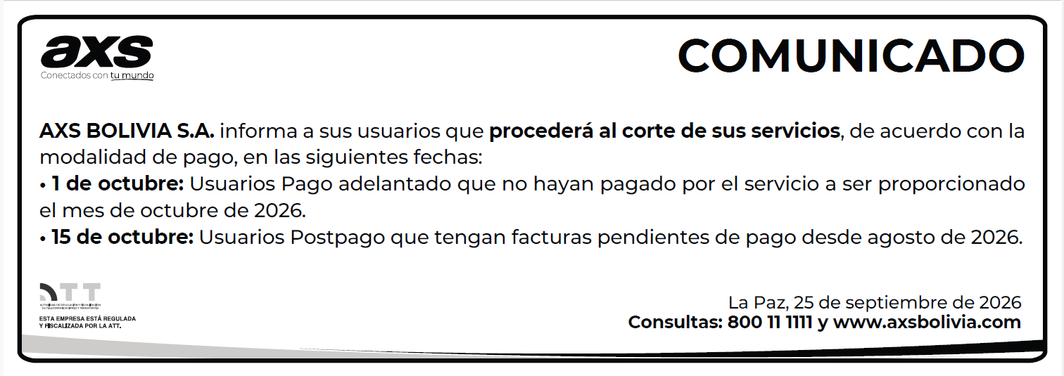COMUNICADO DE CORTE OCTUBRE